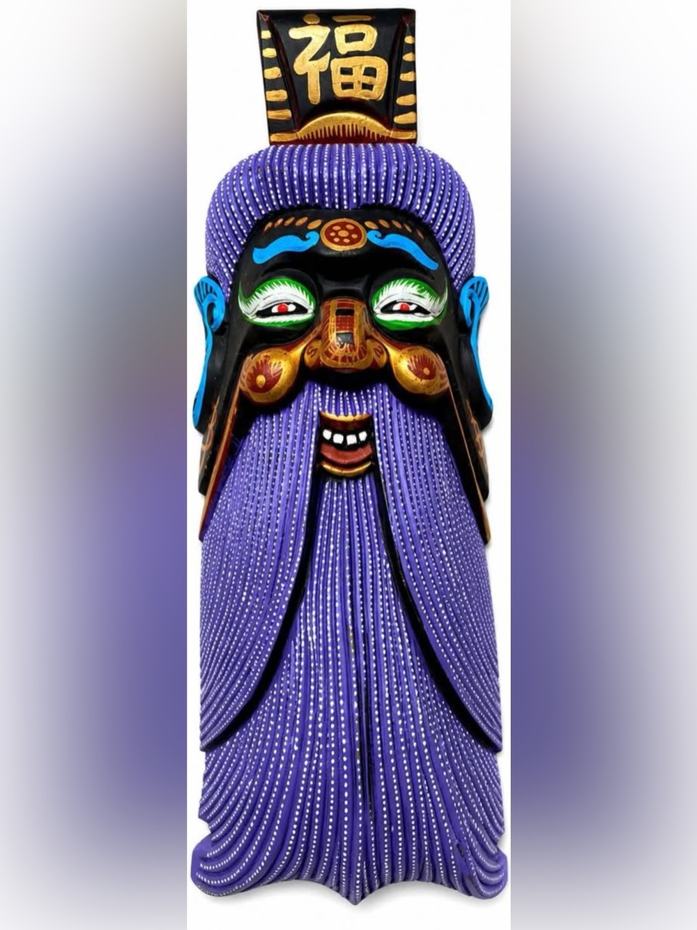 Hand carved and hand painted Chinese Nuo opera style mask